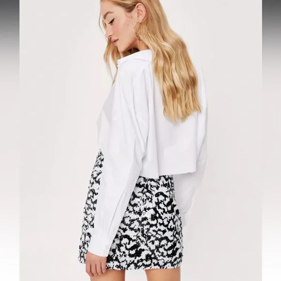 Nasty Gal Premium Sequin High-Waisted Fitted Mini Skirt, NWT - Picture 15 of 16